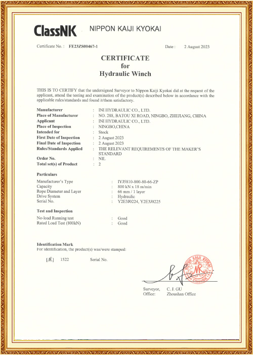 Certificato di prodotto NK